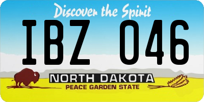 ND license plate IBZ046