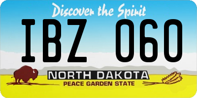 ND license plate IBZ060