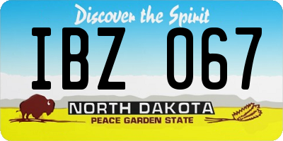 ND license plate IBZ067