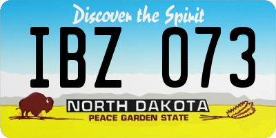 ND license plate IBZ073
