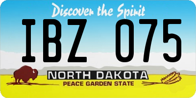 ND license plate IBZ075