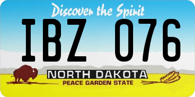 ND license plate IBZ076