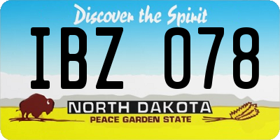 ND license plate IBZ078