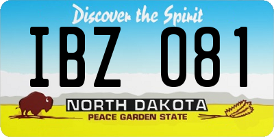 ND license plate IBZ081