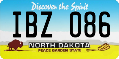 ND license plate IBZ086