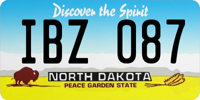 ND license plate IBZ087