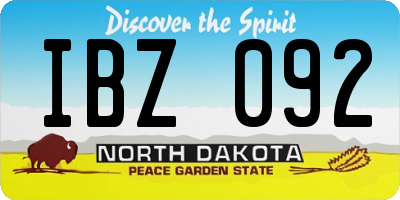 ND license plate IBZ092