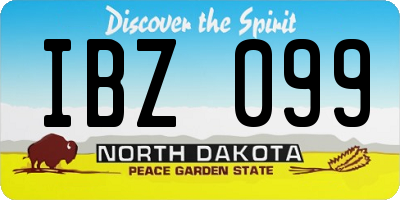 ND license plate IBZ099