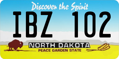 ND license plate IBZ102