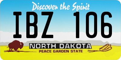 ND license plate IBZ106