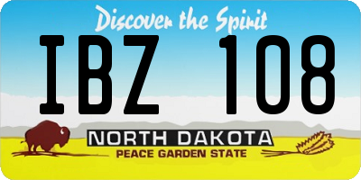 ND license plate IBZ108