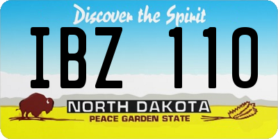 ND license plate IBZ110