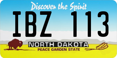 ND license plate IBZ113