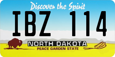 ND license plate IBZ114