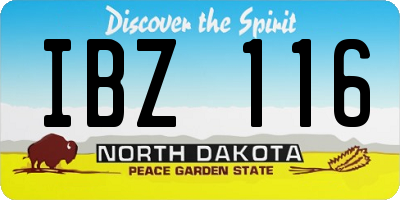 ND license plate IBZ116