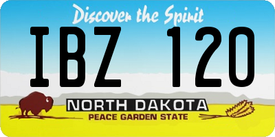 ND license plate IBZ120
