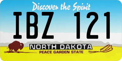 ND license plate IBZ121