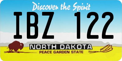 ND license plate IBZ122