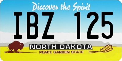 ND license plate IBZ125
