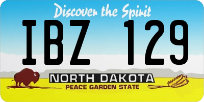 ND license plate IBZ129