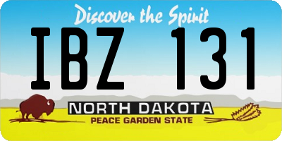 ND license plate IBZ131