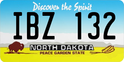 ND license plate IBZ132