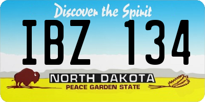ND license plate IBZ134