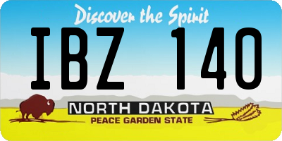 ND license plate IBZ140