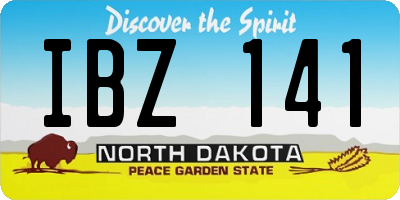 ND license plate IBZ141