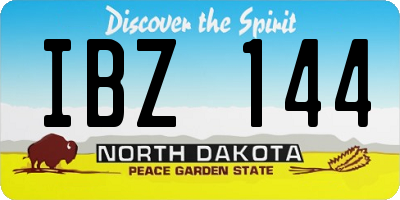 ND license plate IBZ144