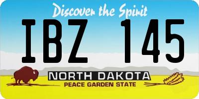 ND license plate IBZ145