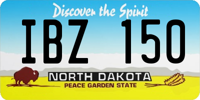 ND license plate IBZ150