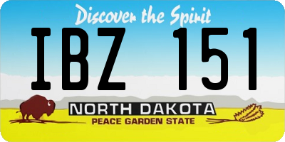 ND license plate IBZ151