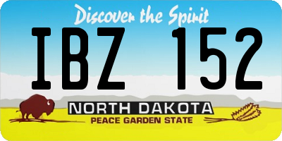 ND license plate IBZ152
