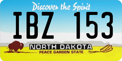 ND license plate IBZ153