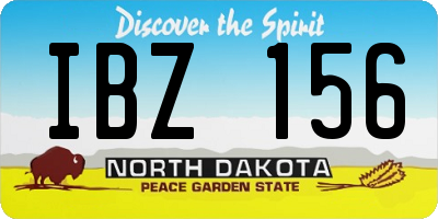 ND license plate IBZ156