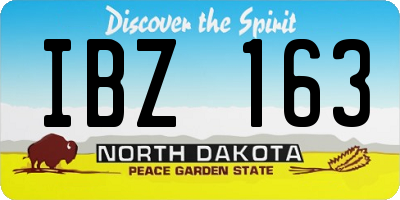 ND license plate IBZ163