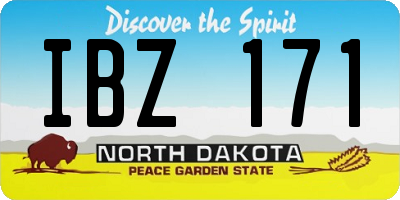 ND license plate IBZ171