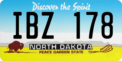 ND license plate IBZ178