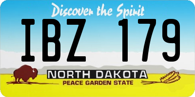 ND license plate IBZ179