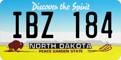 ND license plate IBZ184
