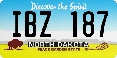 ND license plate IBZ187