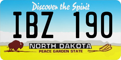 ND license plate IBZ190