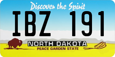 ND license plate IBZ191