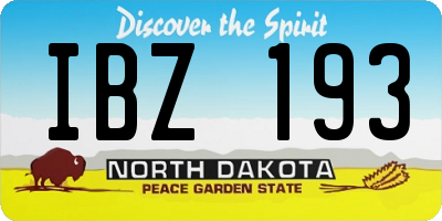 ND license plate IBZ193