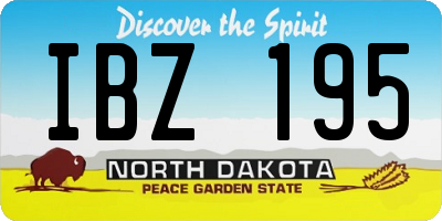 ND license plate IBZ195