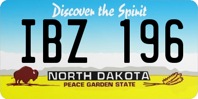 ND license plate IBZ196