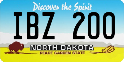 ND license plate IBZ200