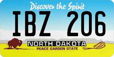 ND license plate IBZ206