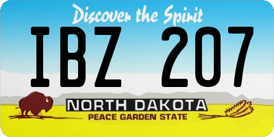 ND license plate IBZ207